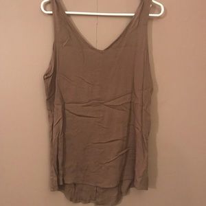 Brown Sleeveless top with lace up back